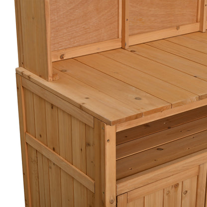 Large Fir Wood Potting Bench, 45.3"L Multi-Functional Outdoor Patio