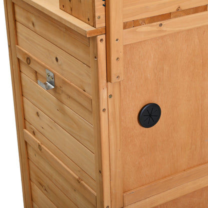 65''H Large Garden Potting Bench with Lockable Wheels and Storage