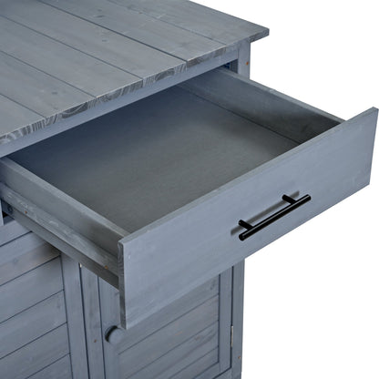 65''H Large Garden Potting Bench with Lockable Wheels and Storage
