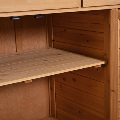 65''H Large Garden Potting Bench with Lockable Wheels and Storage