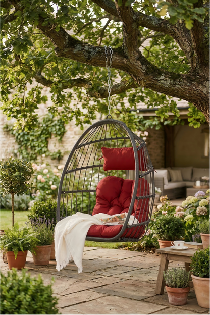 Outdoor Rattan Egg Swing Chair – Cozy Hanging Patio Seat