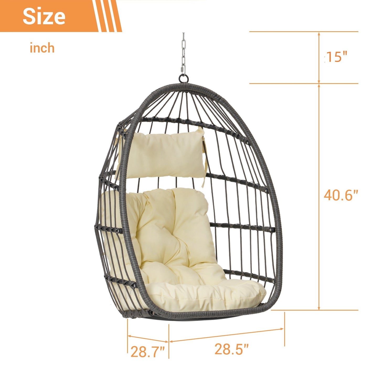 Outdoor Rattan Egg Swing Chair – Cozy Hanging Patio Seat