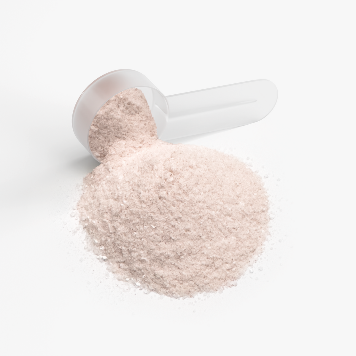 A scoop of Recovery Hydration Powder (Passion Fruit) by Zerili on a white background.