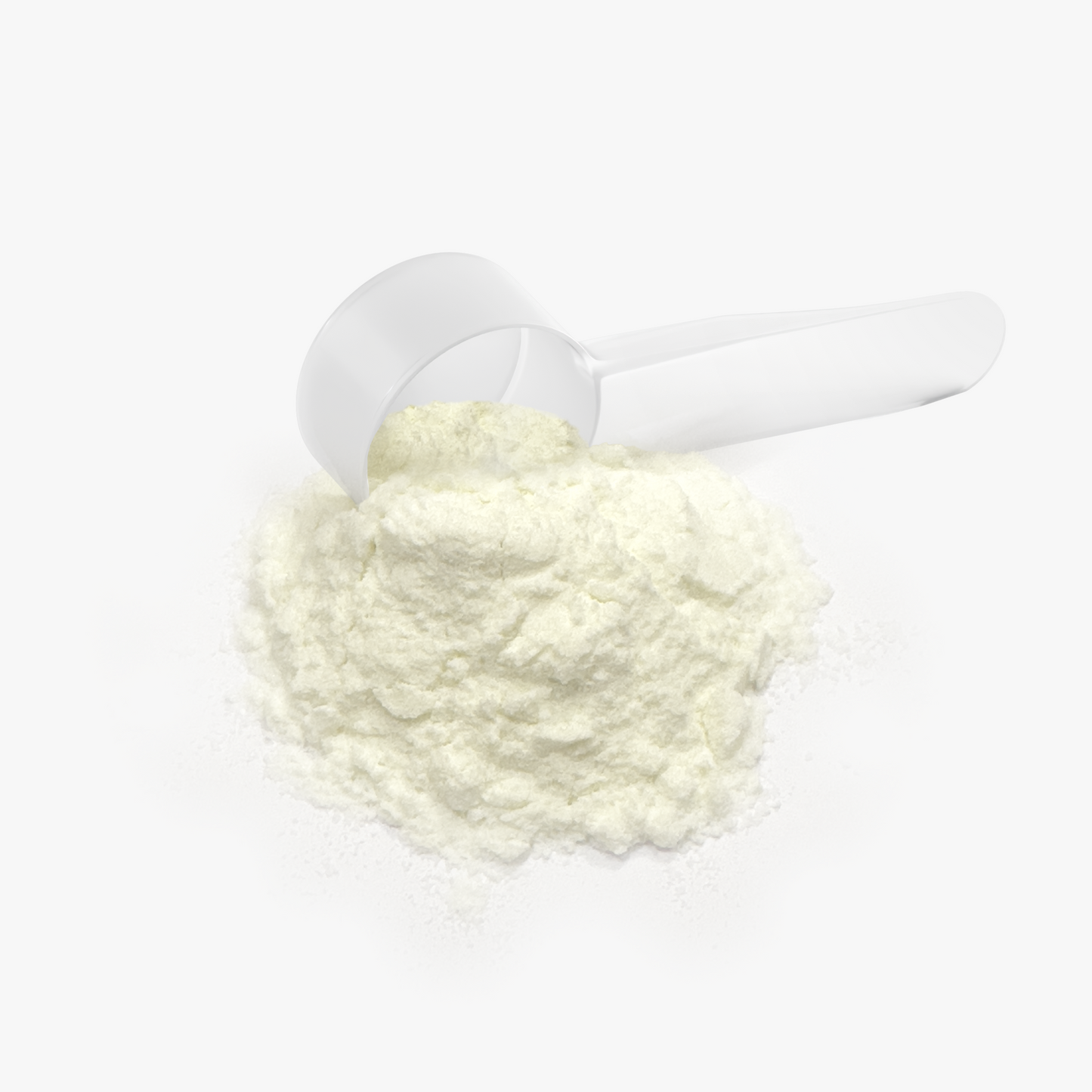 Scoop filled with Restore by Zerili Colostrum Powder on a white background.